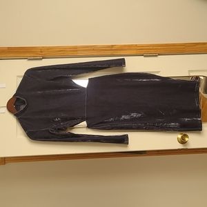 Pretty Little Things crushed velvet open back midi cocktail dress.